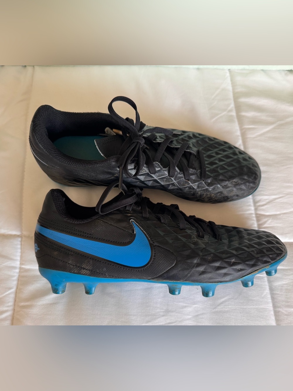 Nike Black & Blue Soccer Cleats with Textured Upper